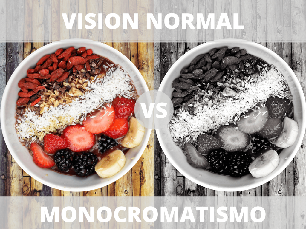Acromatopsia o Monocromatismo vs vision normal, como ve un acromata, uso del test de farnsworth para evaluar a pacientes